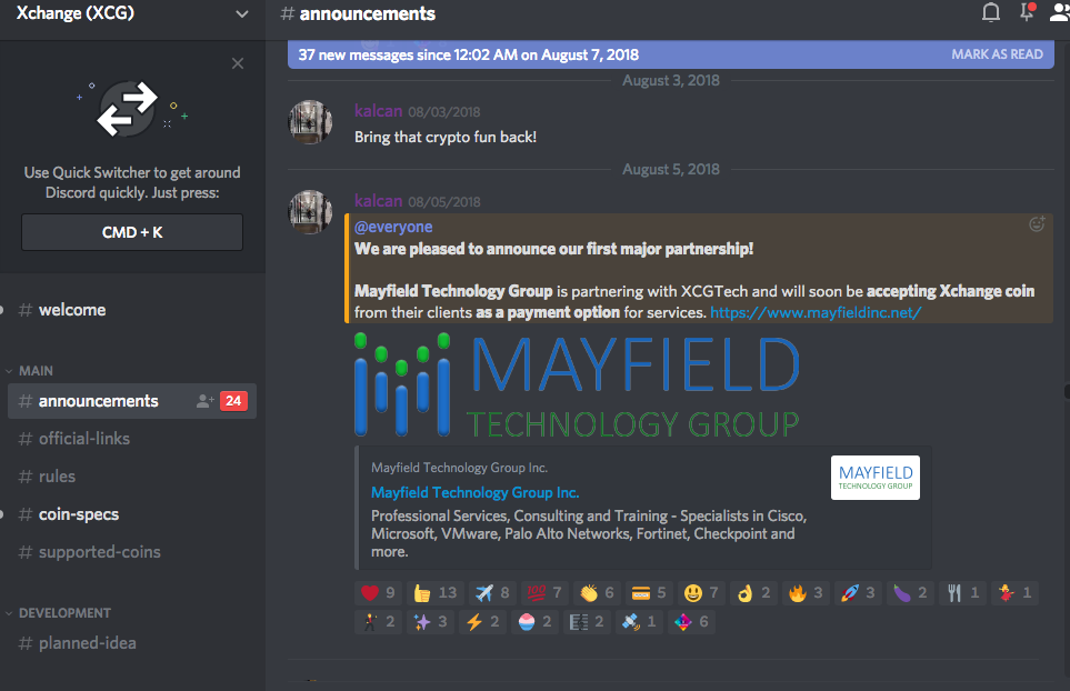 Xchange cooperation Mayfield Inc.